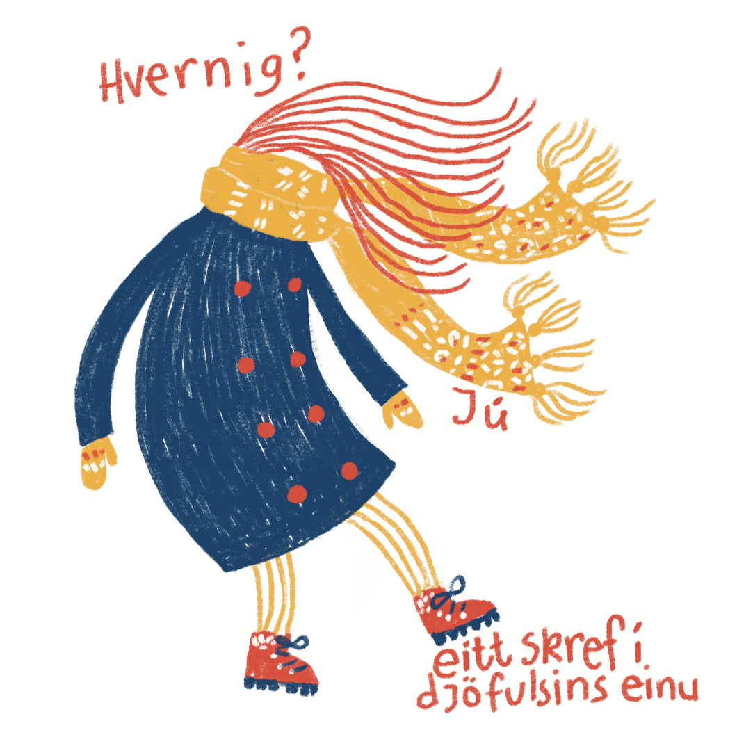 Eitt skref í djöfulsins einu - Prent í ramma