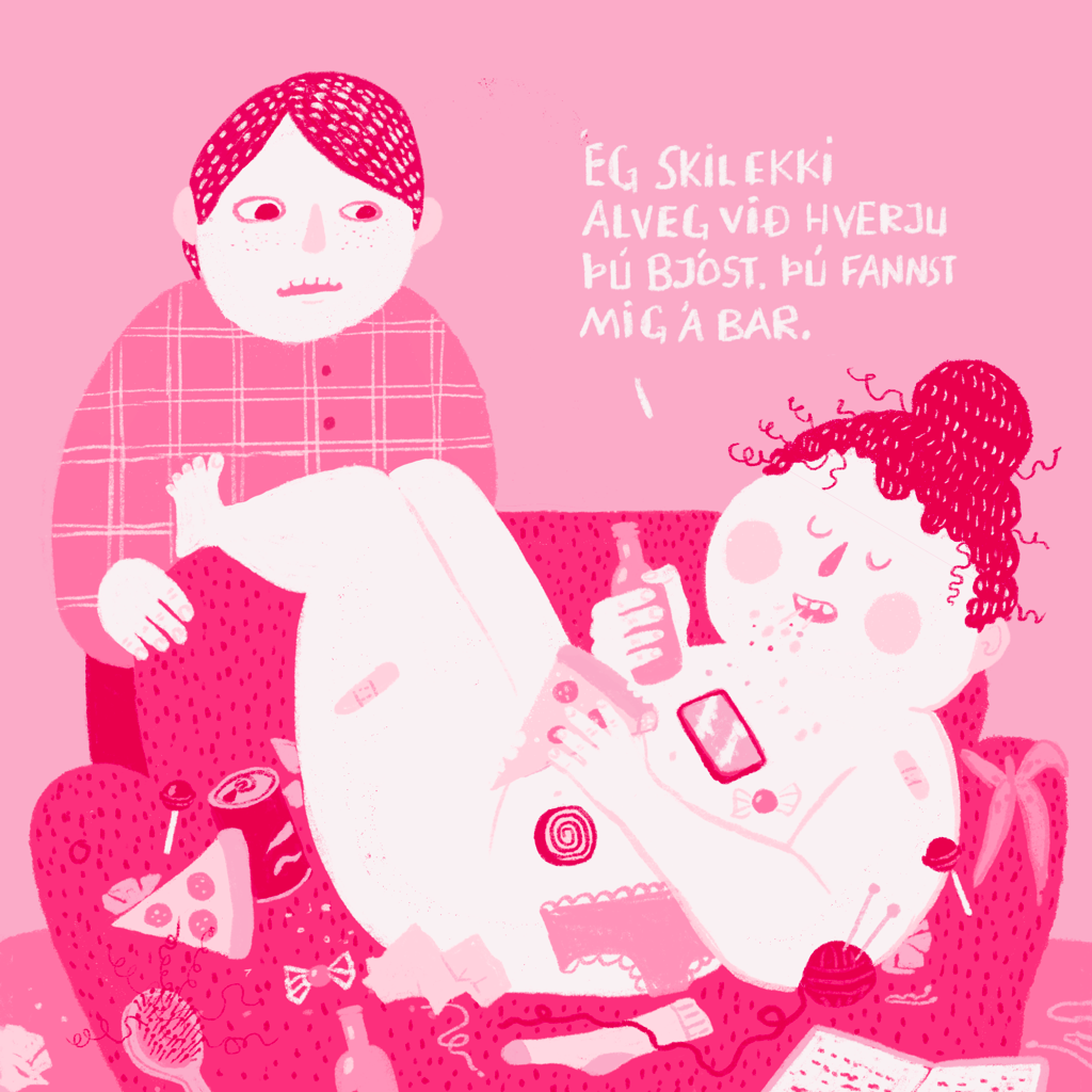 Fannst mig á bar - Prent