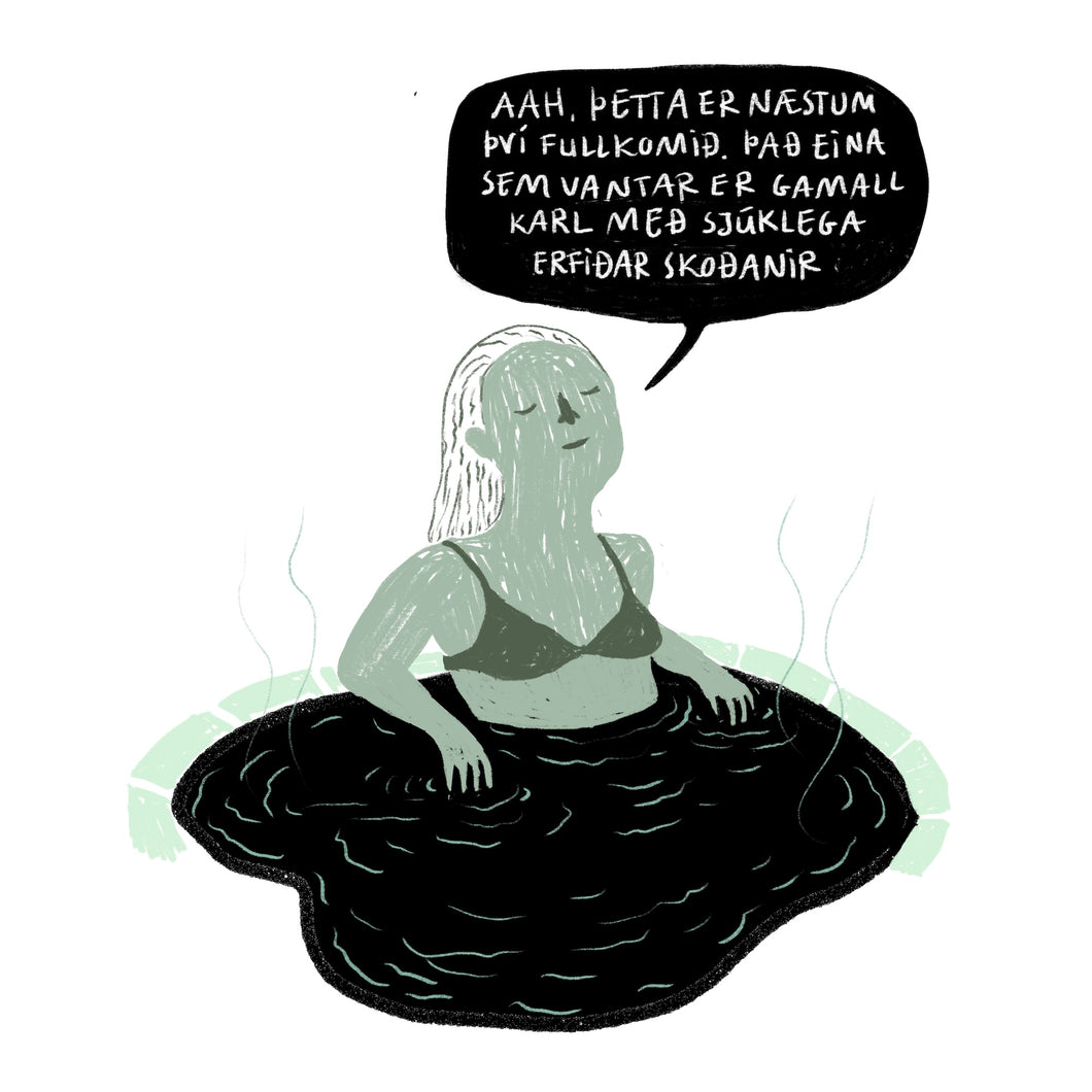 Í heita pottinum - Prent